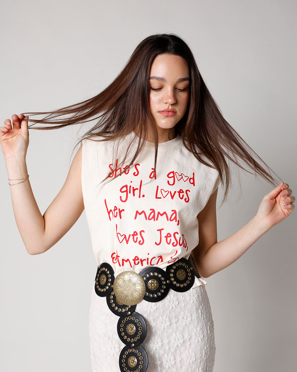GOOD GIRL GRAPHIC MUSCLE TEE