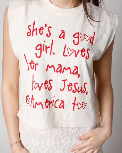 GOOD GIRL GRAPHIC MUSCLE TEE