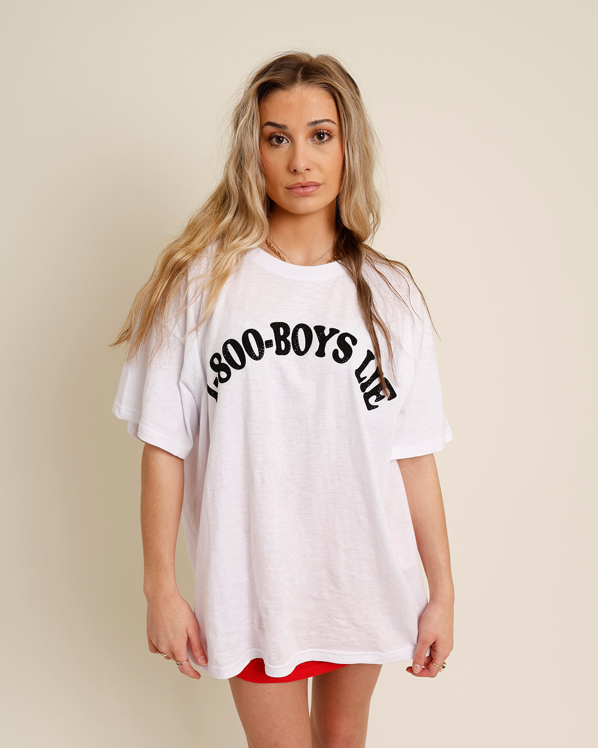 BOYS LIE WHITE 1-800 REVAMPED BOYFRIEND TEE