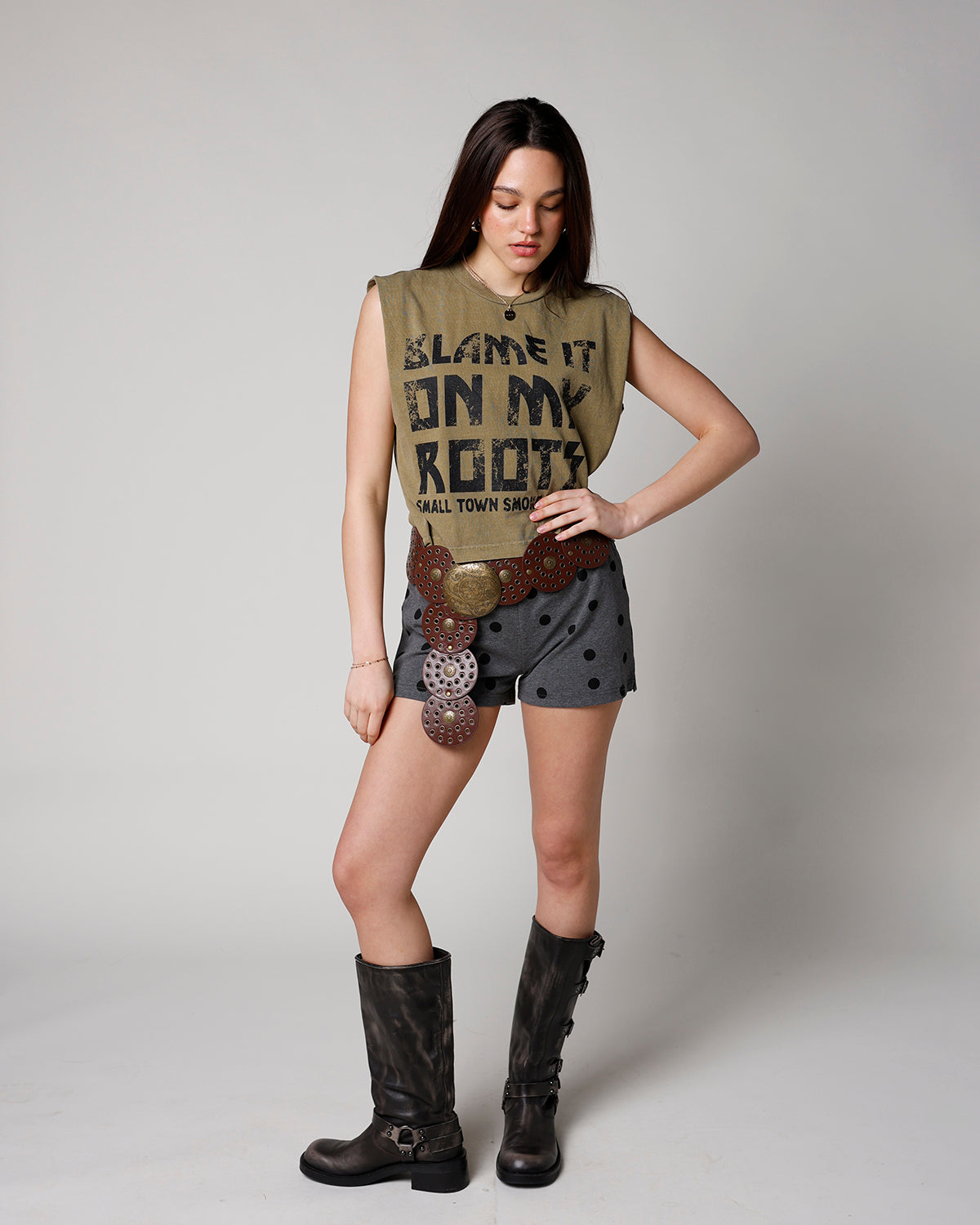 ELOISE POLKA DOT SHORTS X GREY