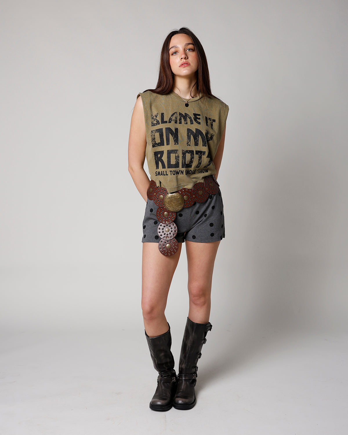 ELOISE POLKA DOT SHORTS X GREY