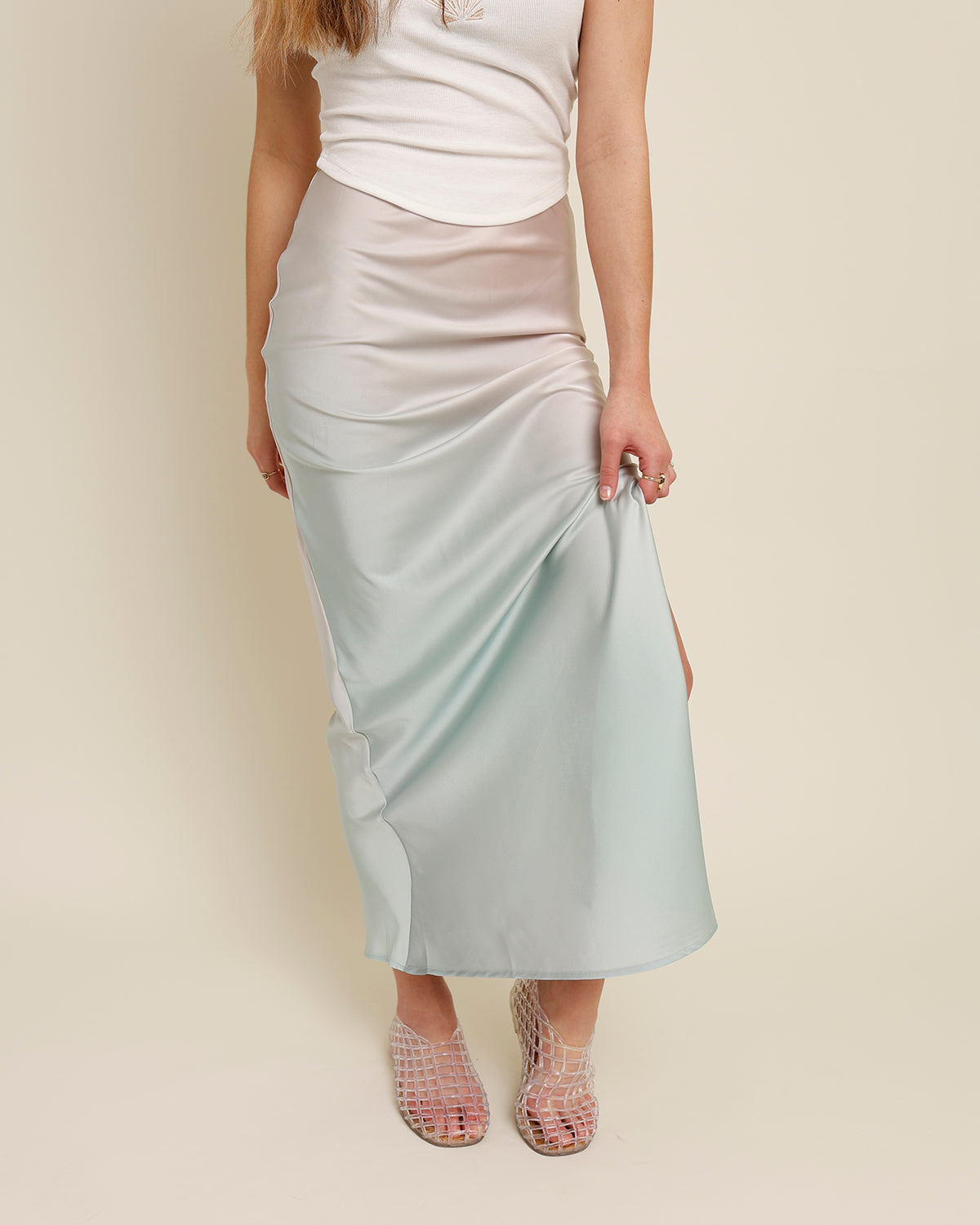 BIAS MAXI SKIRT X BLUSH OMBRE