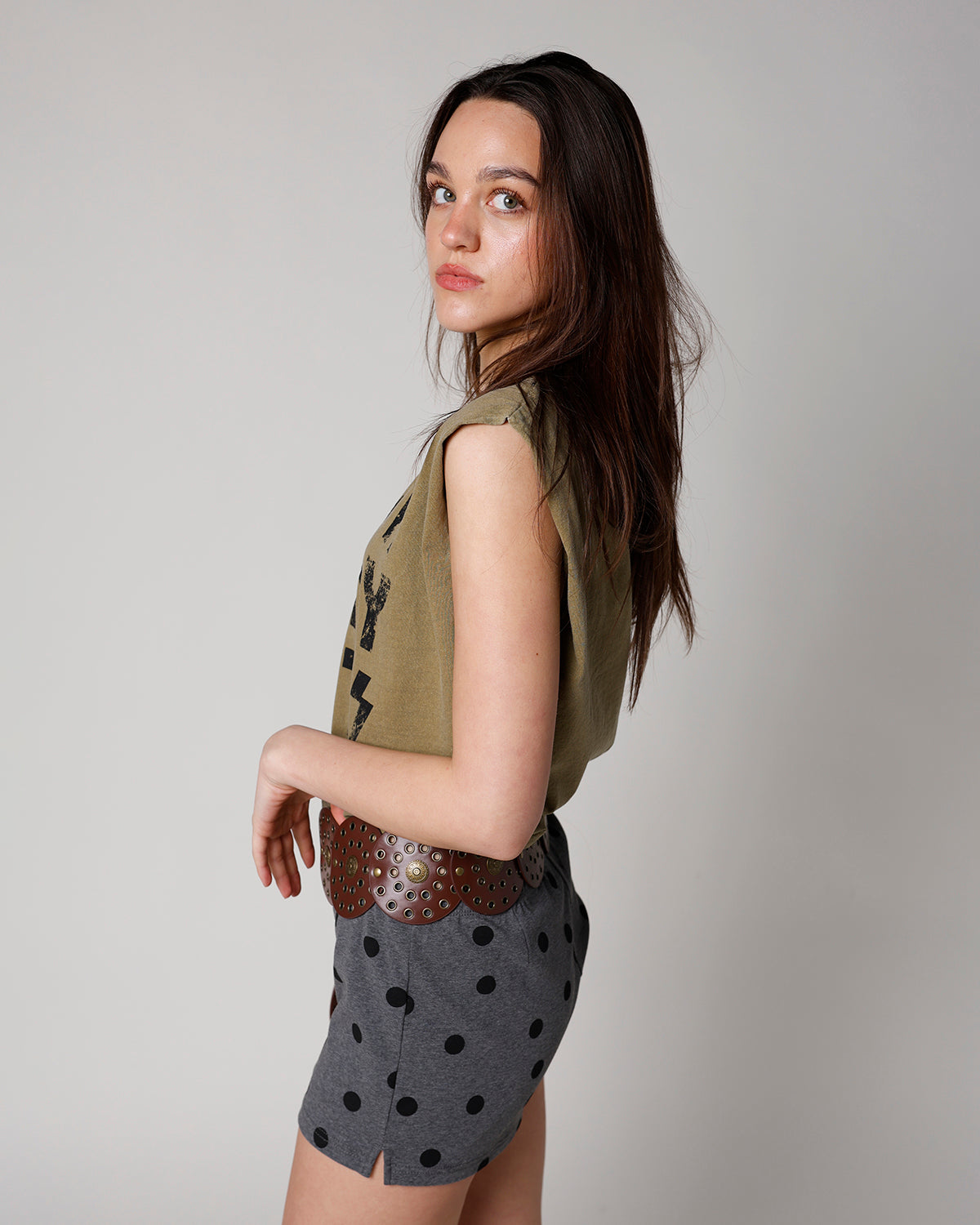 ELOISE POLKA DOT SHORTS X GREY