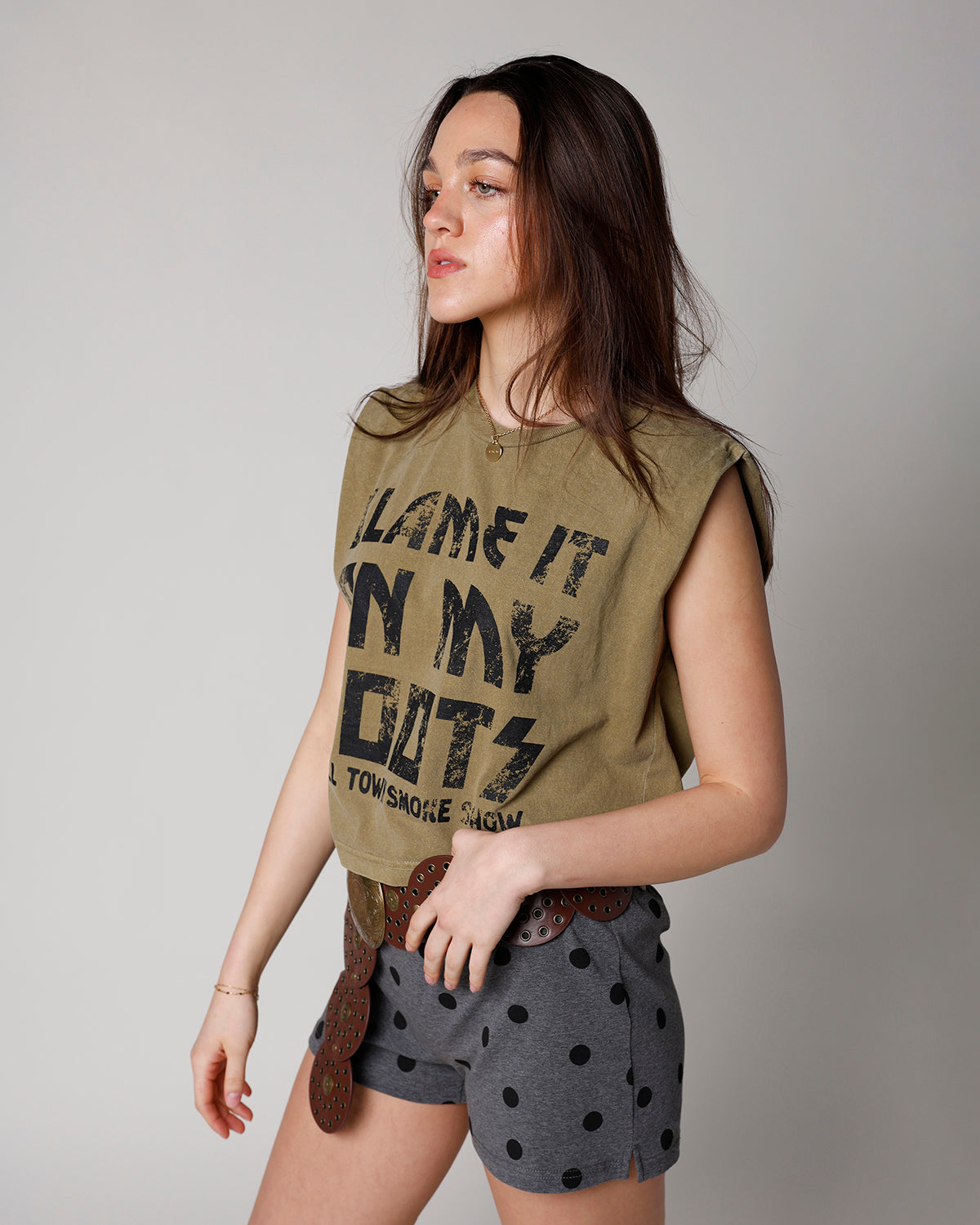 ELOISE POLKA DOT SHORTS X GREY