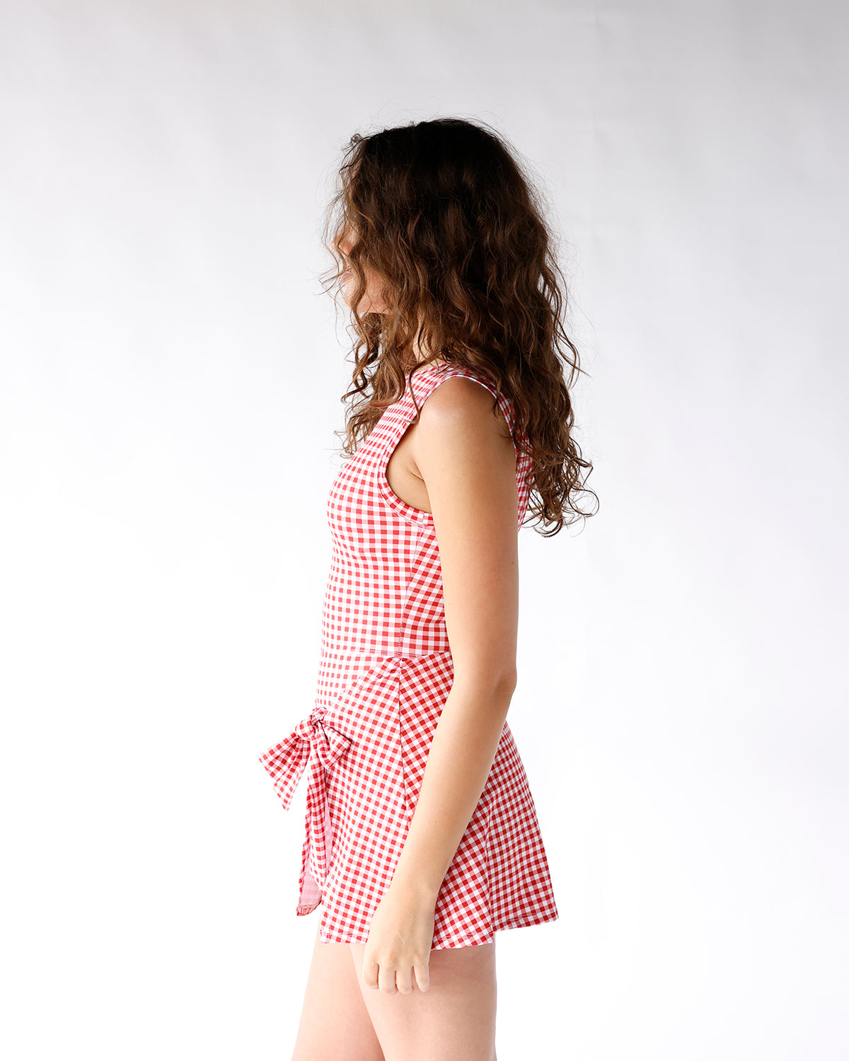 CHERRY BOMB GINGHAM MINI DRESS