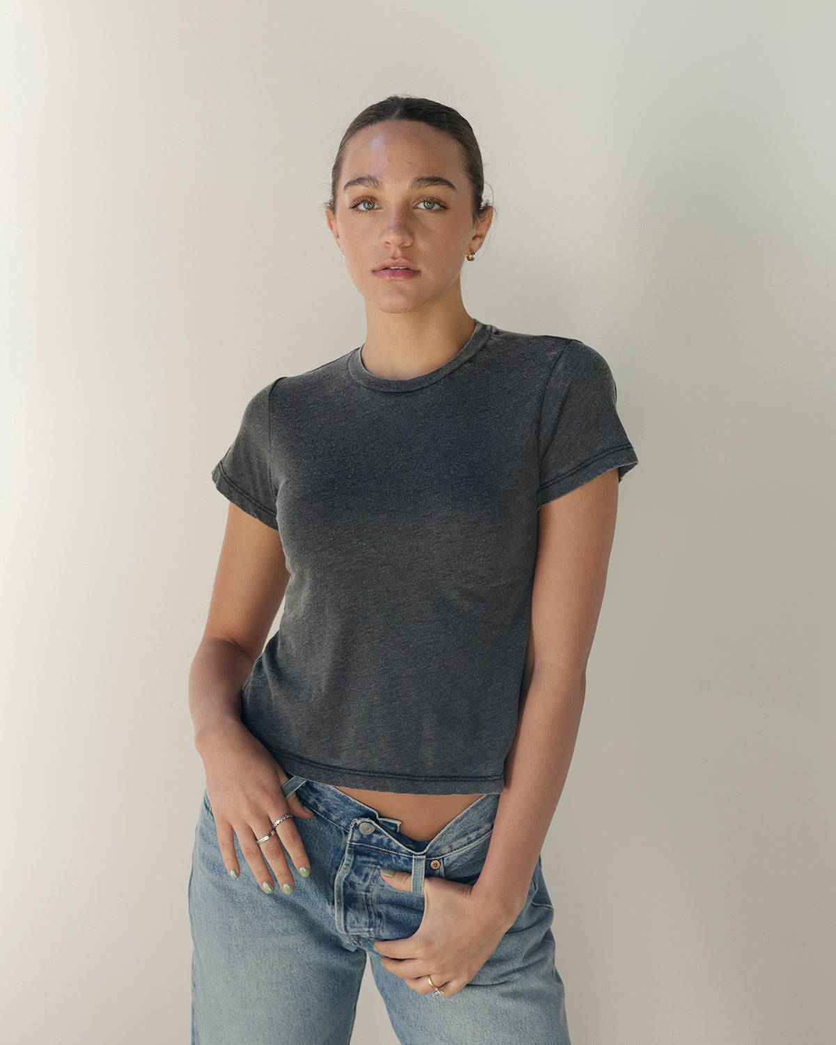 shop the daydreamer washed charcoal t-shirt featuring a vintage faded finish, relaxed fit and classic crewneck. the perfect everyday oversized tee.