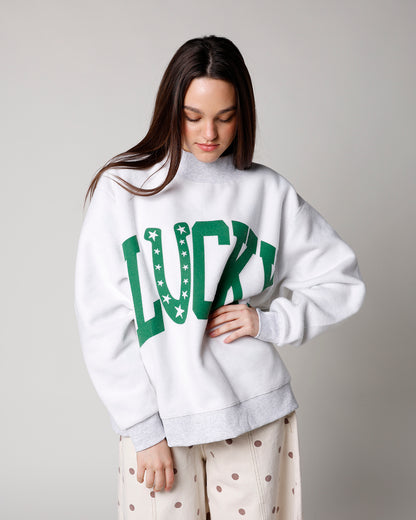 REVERSIBLE LUCKY MOCK NECK SWEATSHIRT