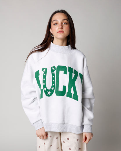 REVERSIBLE LUCKY MOCK NECK SWEATSHIRT
