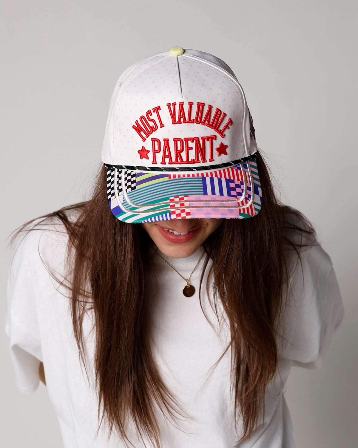 MOST VALUABLE PARENT PATCHWORK TRUCKER HAT