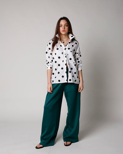 SWEET SPOT POLKA DOT BUTTON UP