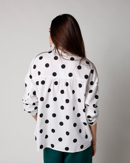 SWEET SPOT POLKA DOT BUTTON UP