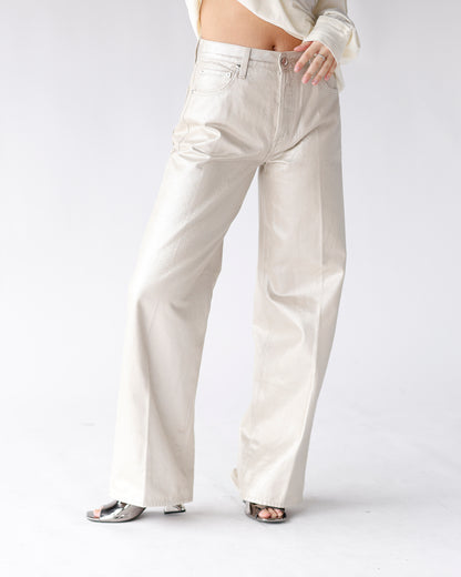 PISTOLA TATE HIGH RISE BOWED WIDE LEG JEAN X CHAMPAGNE LUSTER