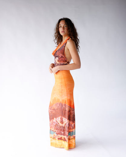 MEDITERRANEAN MUSE COWL NECK HALTER