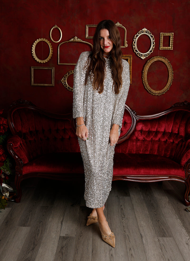 CASSANDRA SEQUINS LONGSLEEVE DRESS