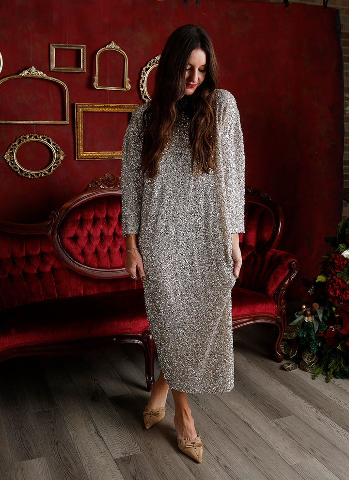 CASSANDRA SEQUINS LONGSLEEVE DRESS