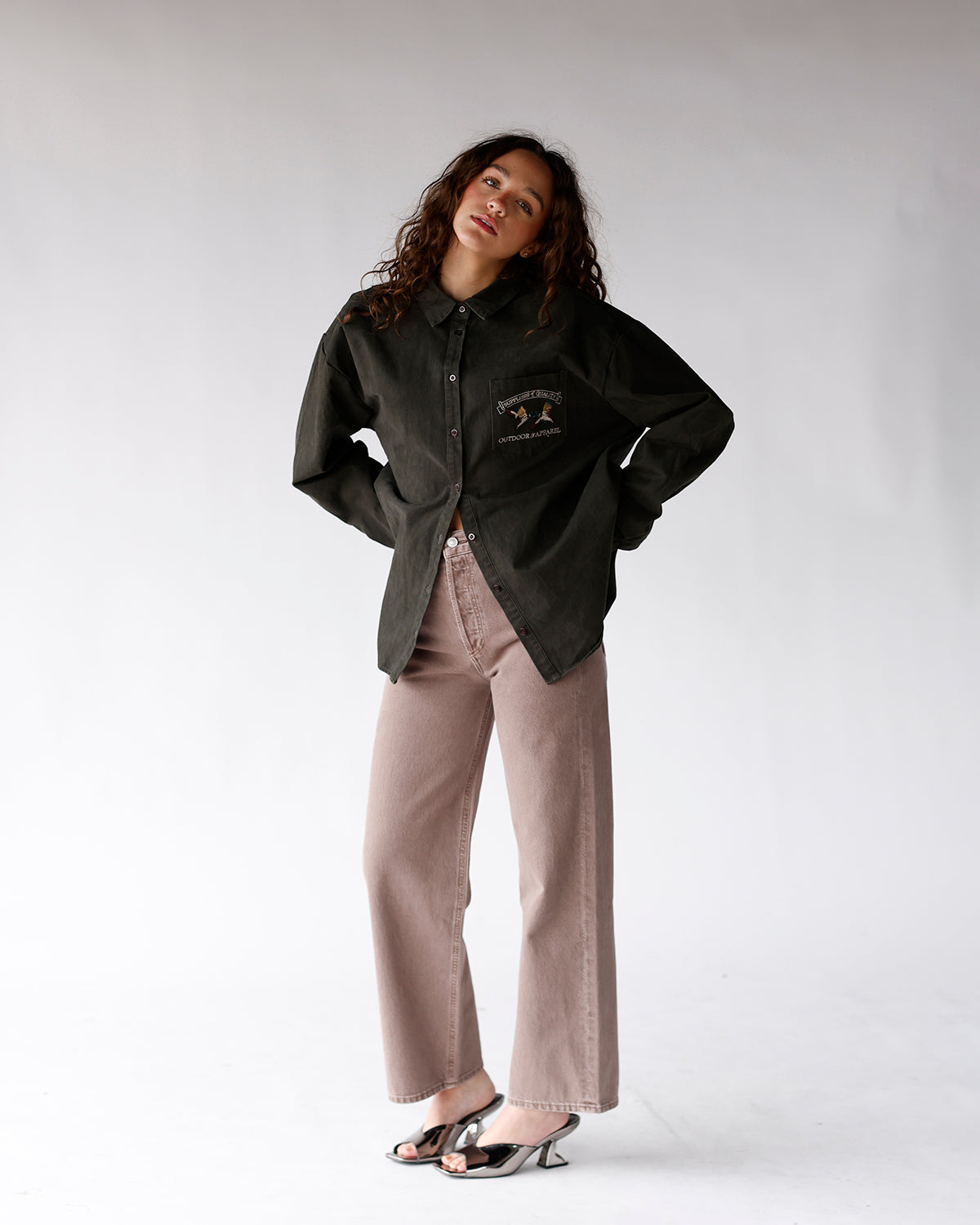 AGOLDE REN HIGH RISE WIDE LEG JEAN IN CERAMIC