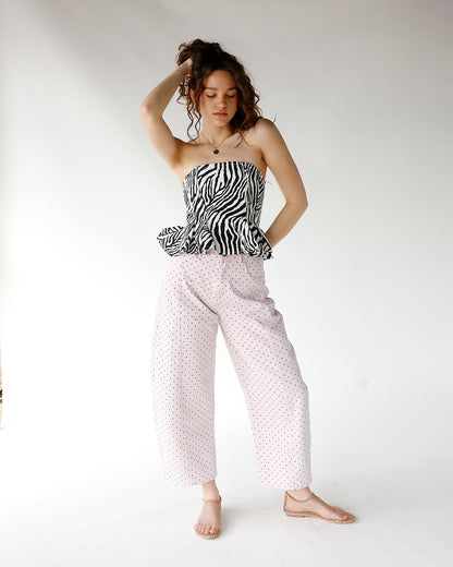 NOVA ZEBRA STRAPLESS TOP