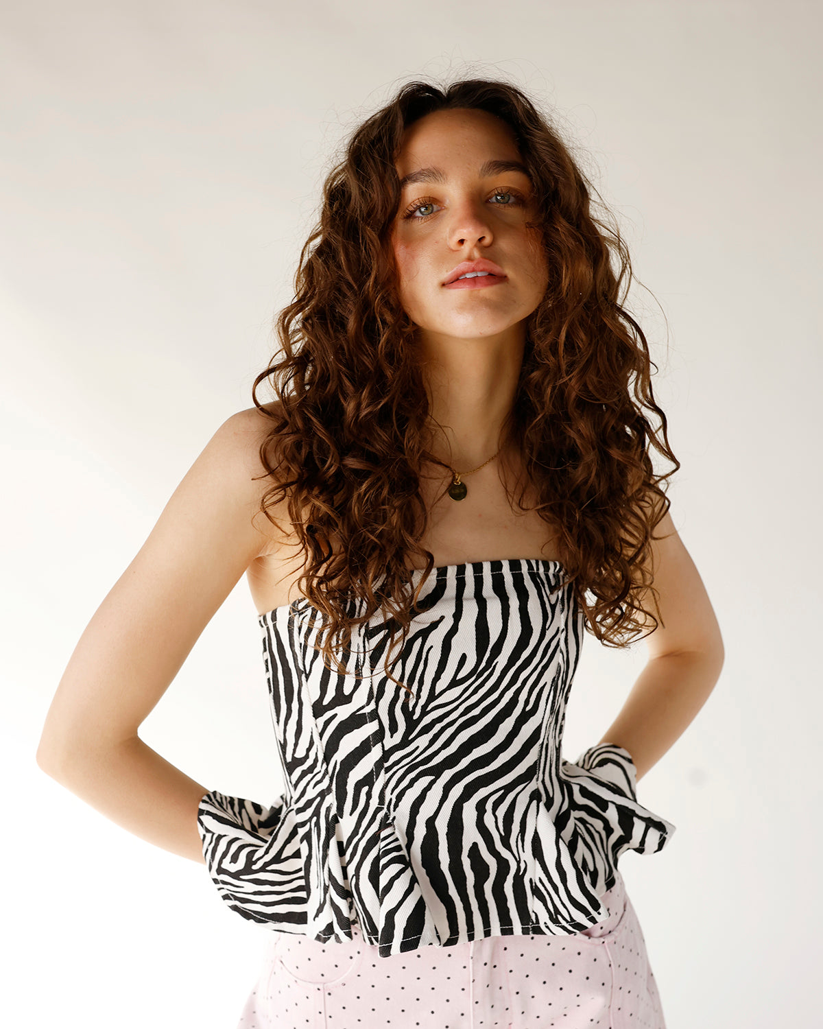 NOVA ZEBRA STRAPLESS TOP