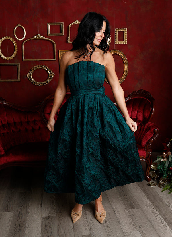 HUNTER BROCADE HOLIDAY DRESS