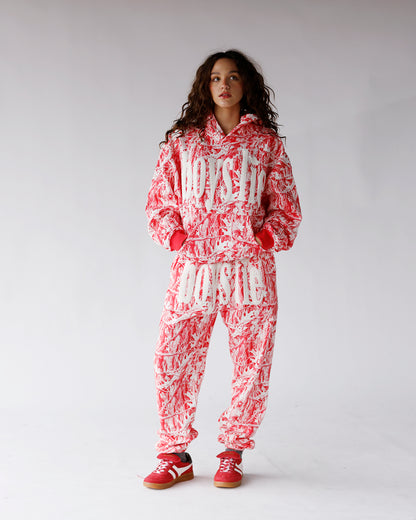 BOYS LIE RED CAMO MANHUNT RACER HOODIE