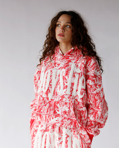 BOYS LIE RED CAMO MANHUNT RACER HOODIE