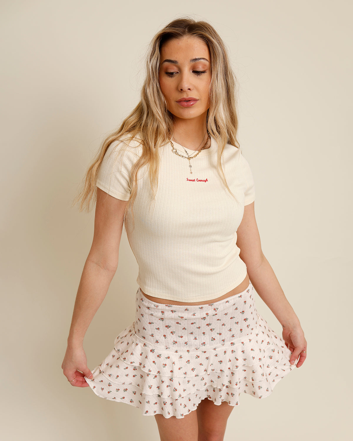 SWEET ENOUGH RIBBED TEE