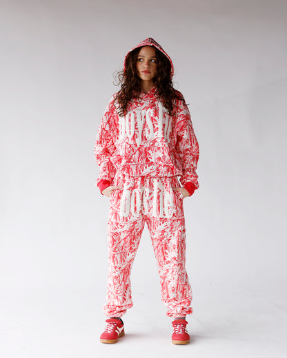 BOYS LIE RED CAMO MANHUNT RACER HOODIE