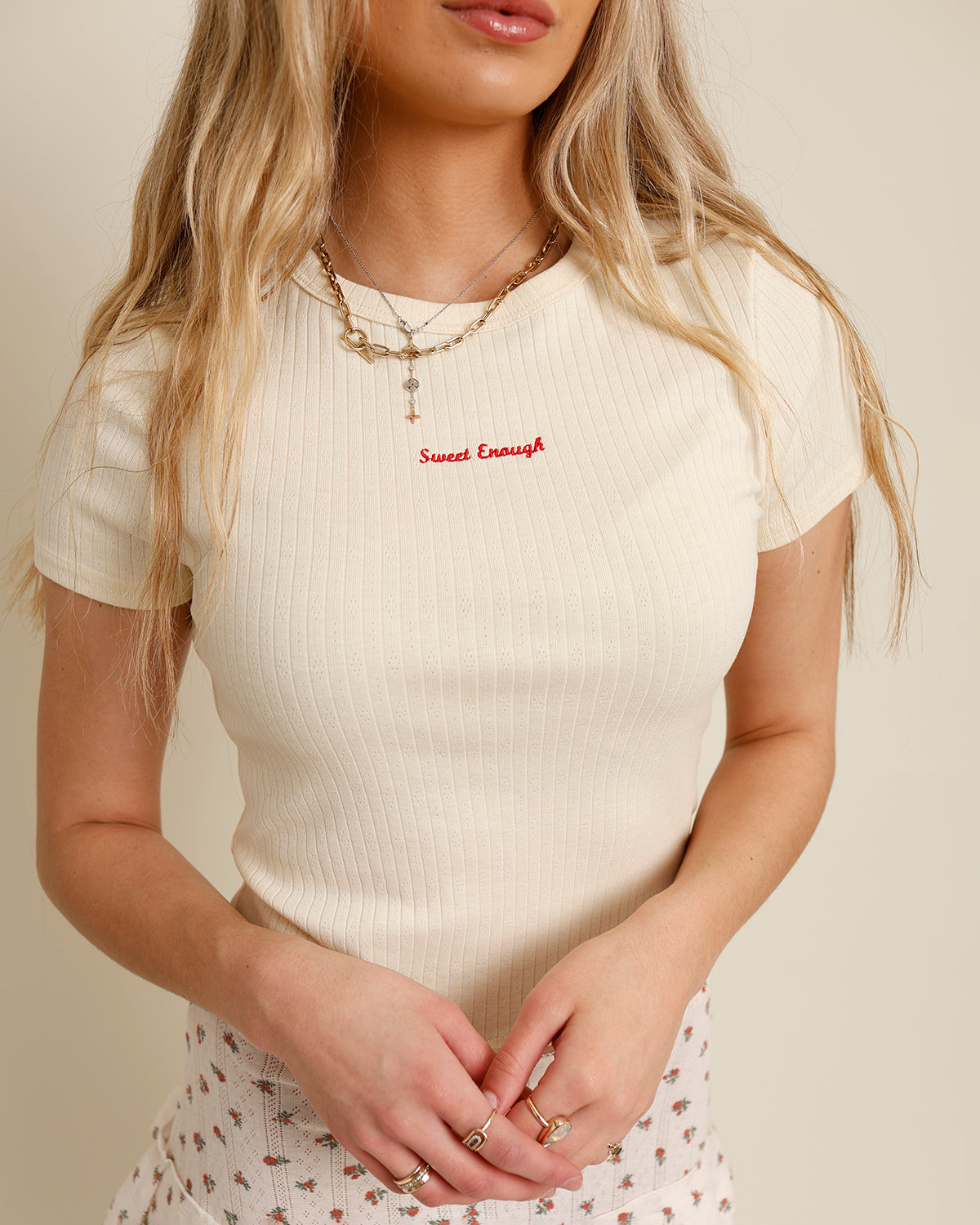 ribbed sweet enough baby tee 