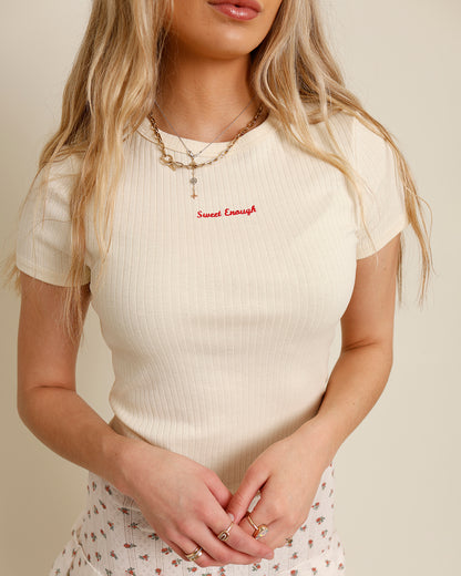 ribbed sweet enough baby tee 
