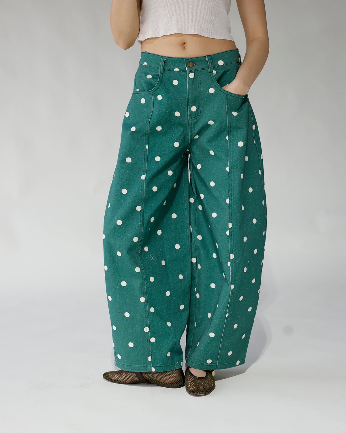 LUCKY DOT BARREL JEANS
