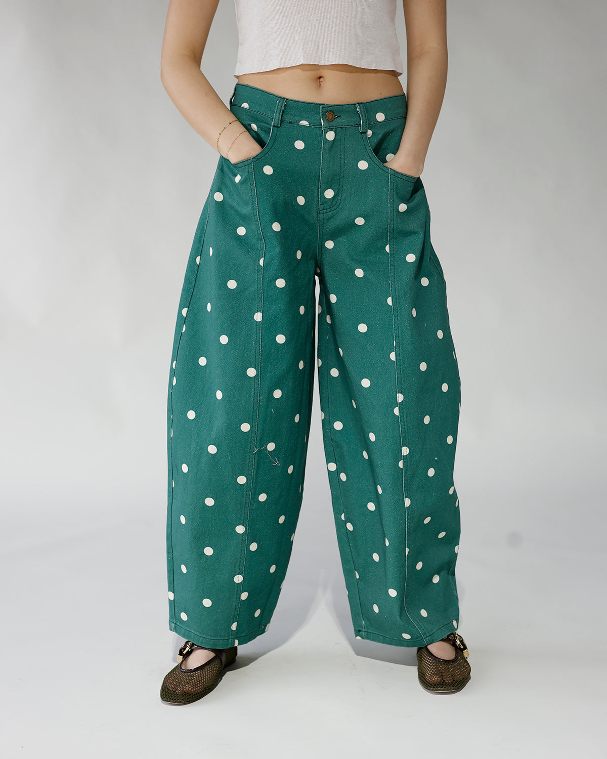 LUCKY DOT BARREL JEANS
