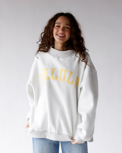 CHEEKY & DELULU REVERSIBLE MOCK NECK SWEATSHIRT