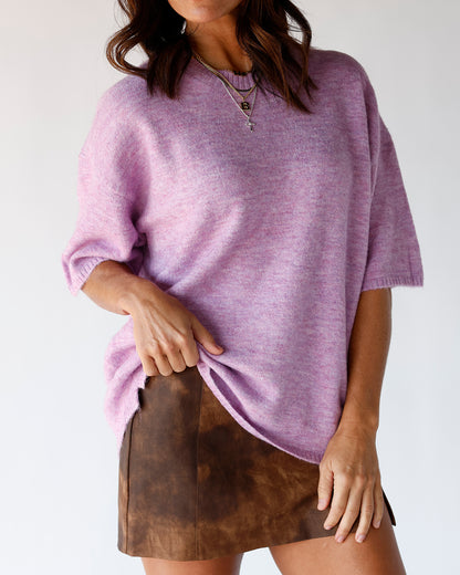 FREE PEOPLE MARGOT SWEATER TEE X LILAC SPELL MELANGE