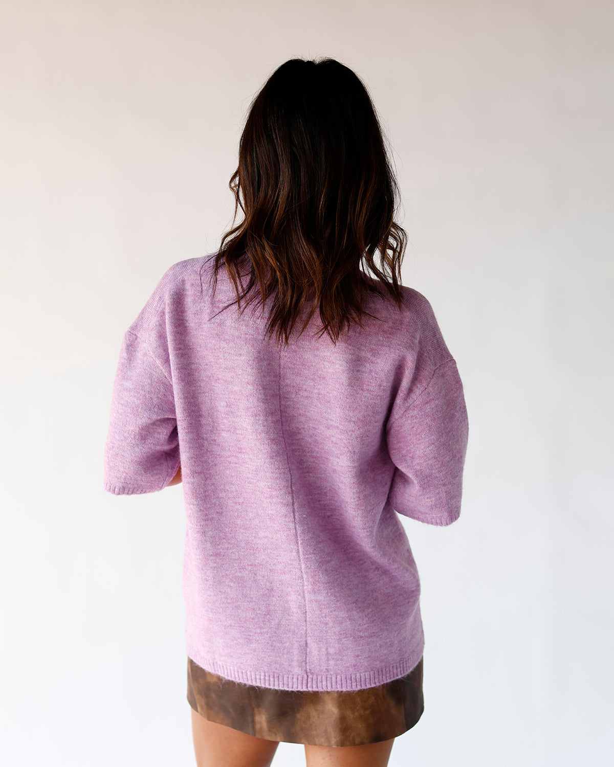 FREE PEOPLE MARGOT SWEATER TEE X LILAC SPELL MELANGE