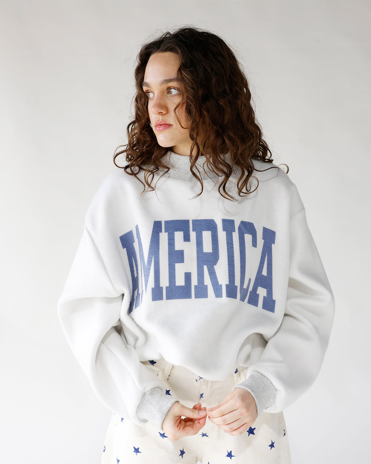 AMERICA REVERSIBLE MOCK NECK SWEATSHIRT