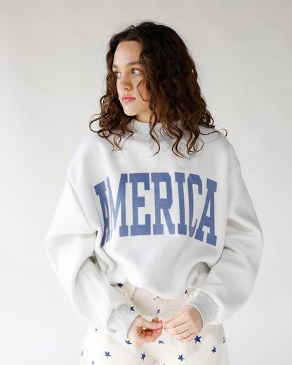 AMERICA REVERSIBLE MOCK NECK SWEATSHIRT