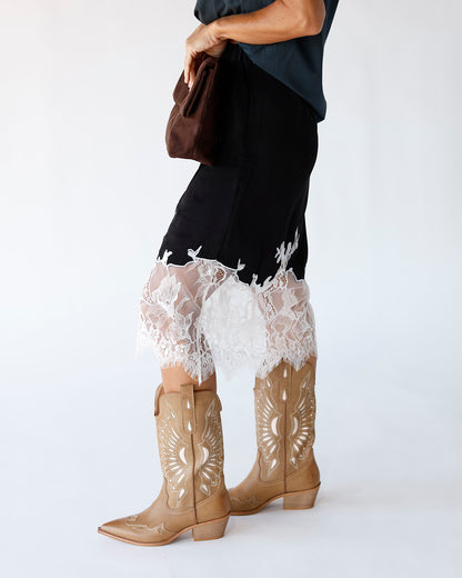 EVIE SLIP SKIRT X BLACK