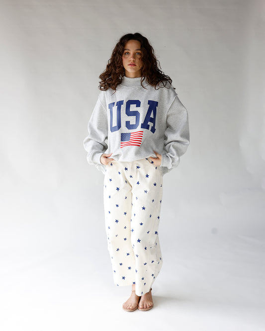 usa and america reversible mock neck sweatshirt 