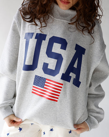 AMERICA REVERSIBLE MOCK NECK SWEATSHIRT