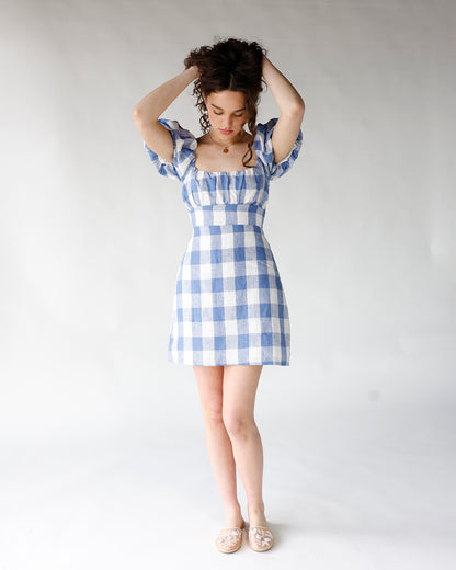 BERRY SWEET GINGHAM MINI DRESS