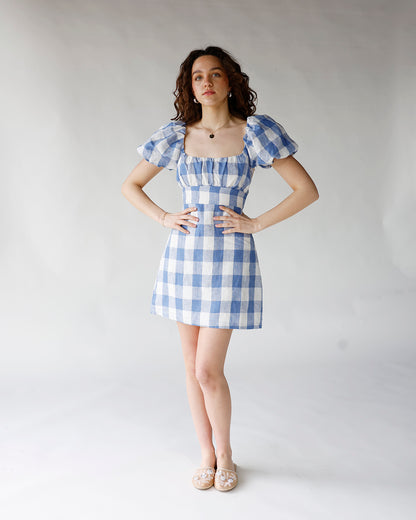 BERRY SWEET GINGHAM MINI DRESS