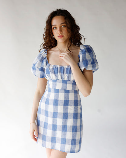 BERRY SWEET GINGHAM MINI DRESS