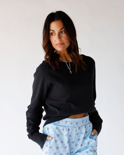 FREE PEOPLE JESS LONG SLEEVE X BLACK