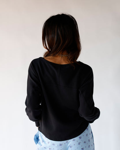 FREE PEOPLE JESS LONG SLEEVE X BLACK