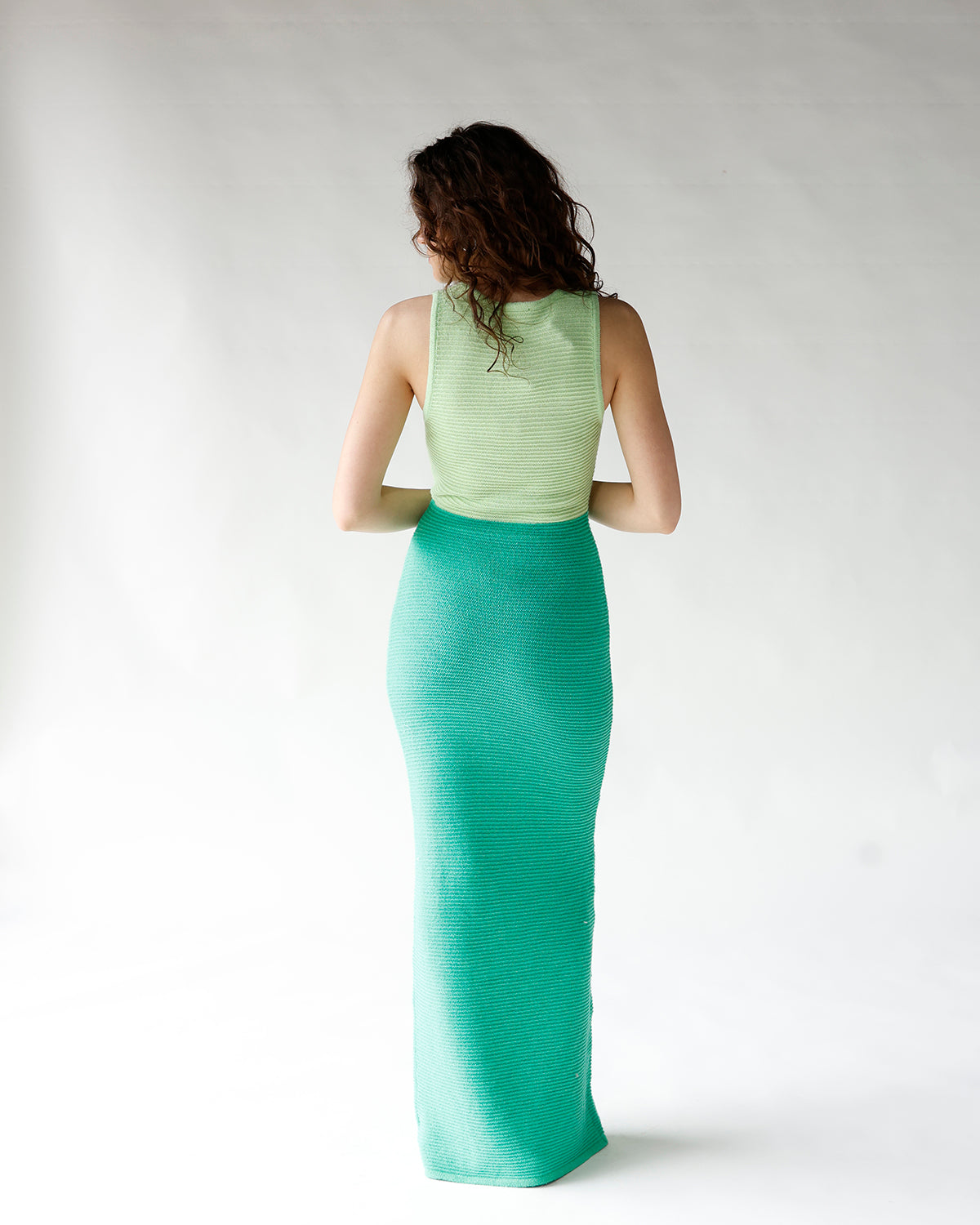 SAGE RIBBED KNIT MAXI DRESS