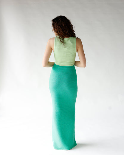 SAGE RIBBED KNIT MAXI DRESS