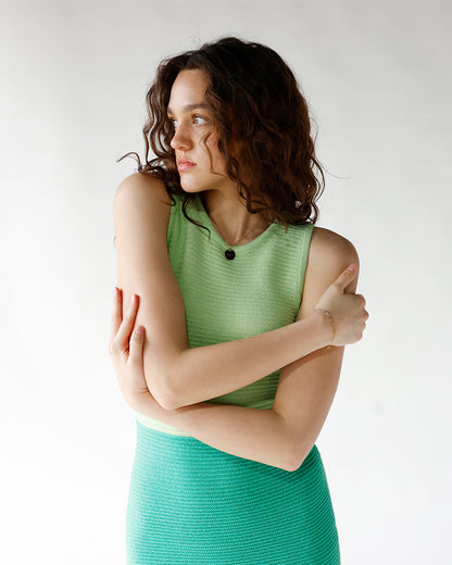 SAGE RIBBED KNIT MAXI DRESS