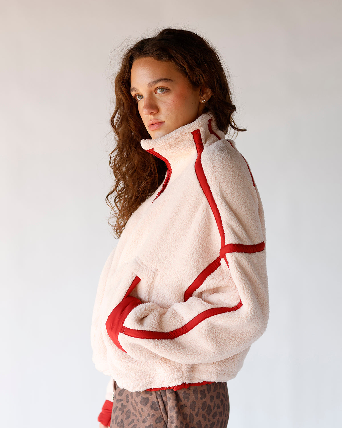 FREE PEOPLE MOUNTAIN HIGH HALF ZIP FLEECE X BALLET SLIPPER COMBO