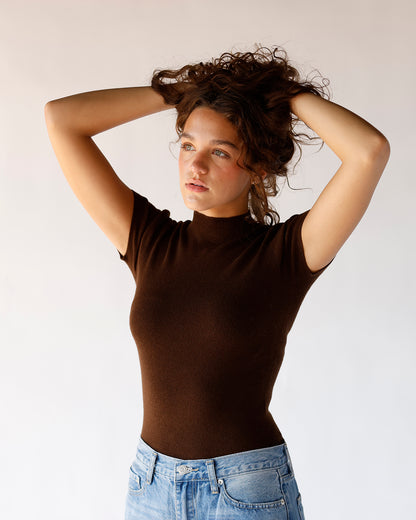 CHOCOLATE HAZE RIBBED TEE