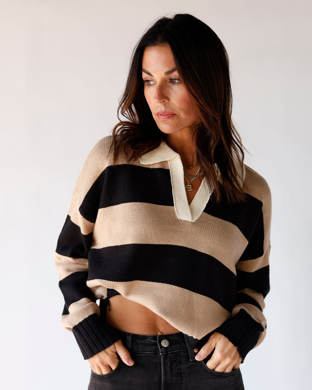 fall knit sweater rugby polo everday top casual fall top 